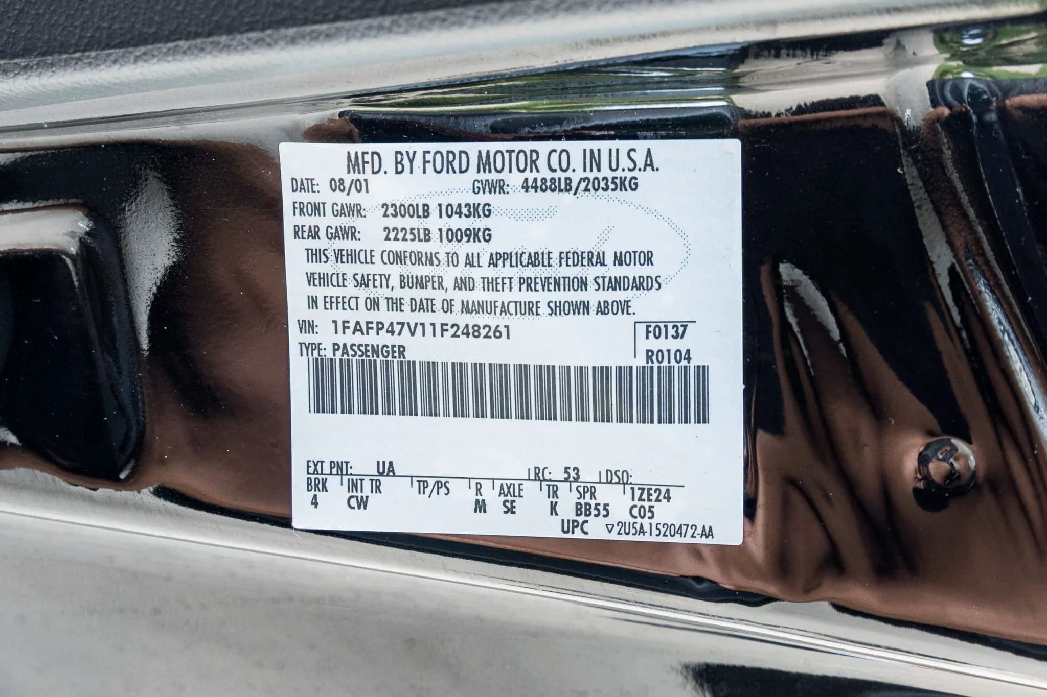 2001 Ford Mustang SVT Cobra Coupe, view