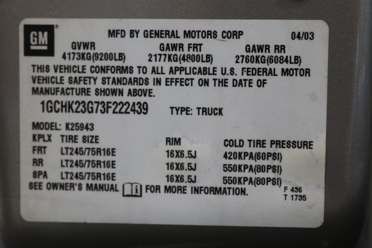 2003 CHEVROLET SILVERADO 2500HD, view
